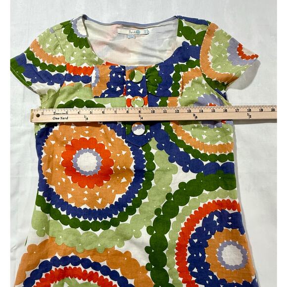 Boden Dress Twiggy Linen Retro Print Shift Dress Size 6 US - Picture 8 of 10